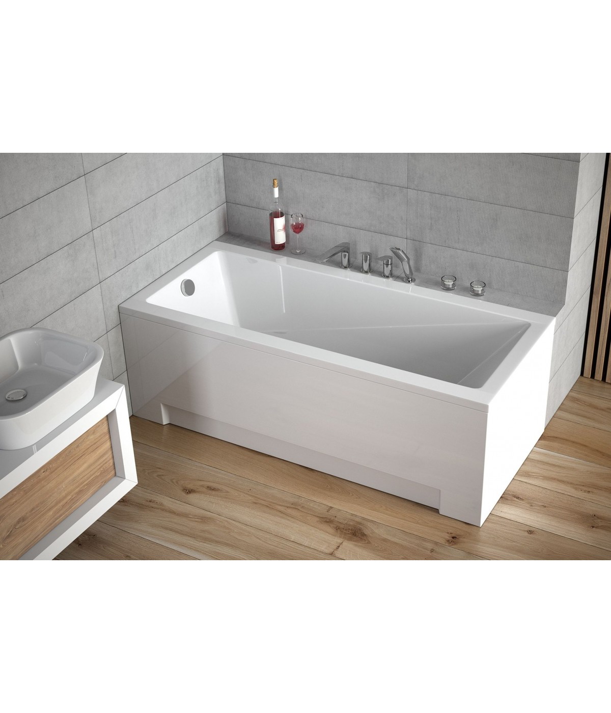 RECHTECK BADEWANNE 180x80 MODERN Ablaufgarnitur + Füße GRATIS !