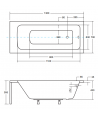 RECHTECK BADEWANNE 130x70 TALIA Ablaufgarnitur + Füße GRATIS !