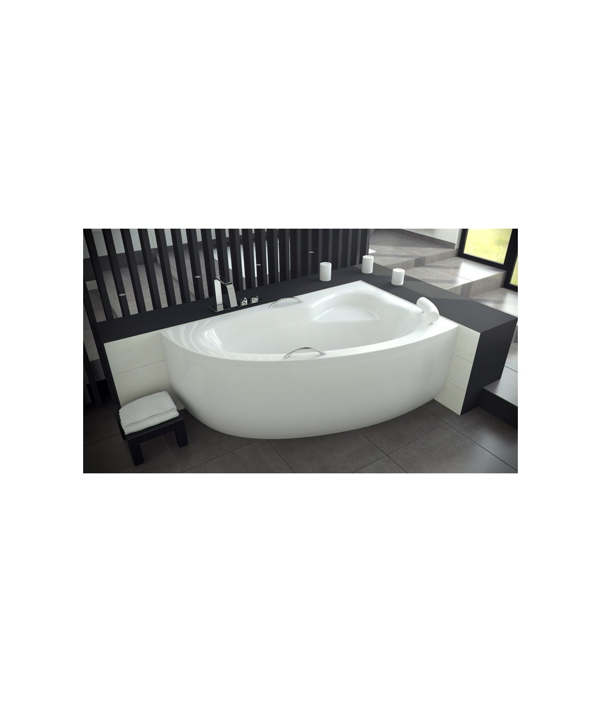 ECKBADEWANNE 150X100 RECHTS NATALIA Ablaufgarnitur + Füße GRATIS !