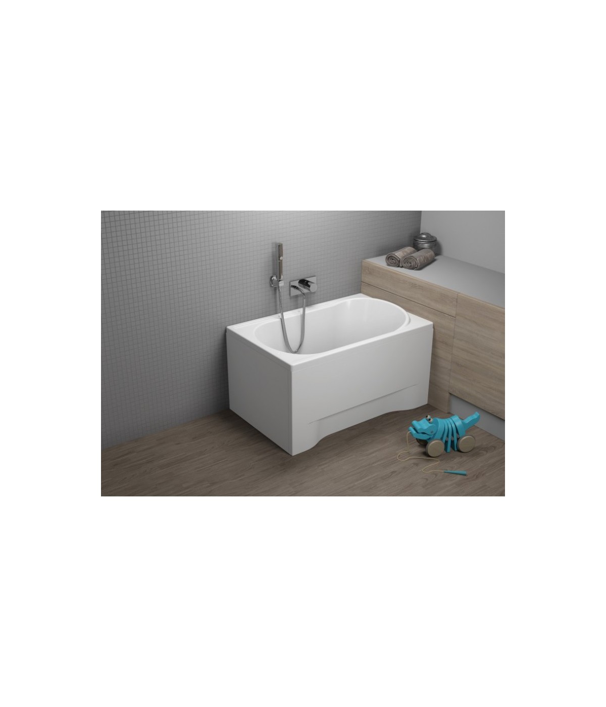 RECHTECK BADEWANNE 100x65 MINI Ablaufgarnitur + Füße GRATIS !