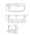 Freistehende Eckbadewanne 160x75 LINKS SOLAS Weiß Ablaufgarnitur Click-Clack GRATIS !