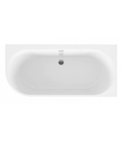 Freistehende Eckbadewanne 160x75 RECHTS SOLAS Weiß Ablaufgarnitur Click-Clack GRATIS !