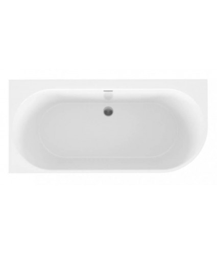 Freistehende Eckbadewanne 160x75 LINKS SOLAS Weiß Ablaufgarnitur Click-Clack GRATIS !