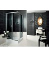 Duschkabine Transparentes Glas 90x90x190 PUNTO Schwarz Quadratisch