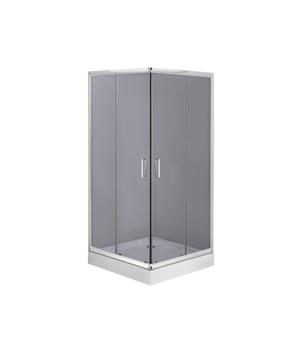 Duschkabine Duschwanne Grafit Glas 90x90 185cm Quadratisch