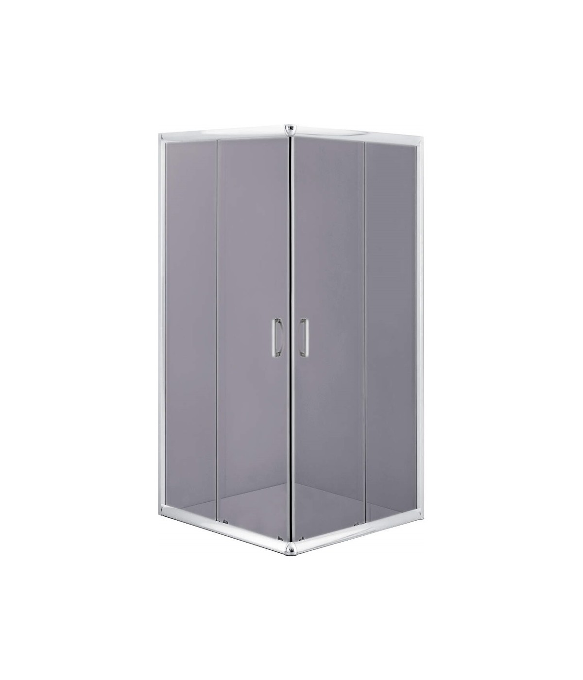 Duschkabine Duschwanne Grafit Glas 90x90 185cm Quadratisch