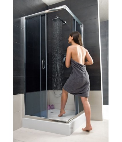 Duschkabine Duschwanne Gefrorenes Glas 80x80 185cm Quadratisch