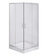 Duschkabine Duschwanne Gefrorenes Glas 90x90 185cm Quadratisch
