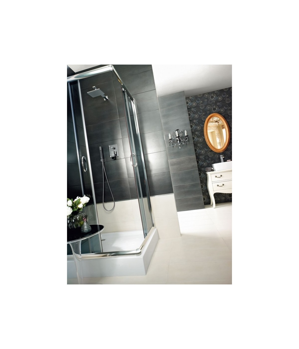 Duschkabine Duschwanne Transparentes Glas 80x80 185cm Quadratisch