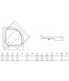 Duschkabine Duschwanne Transparentes Glas 90x90 185cm Halbrund