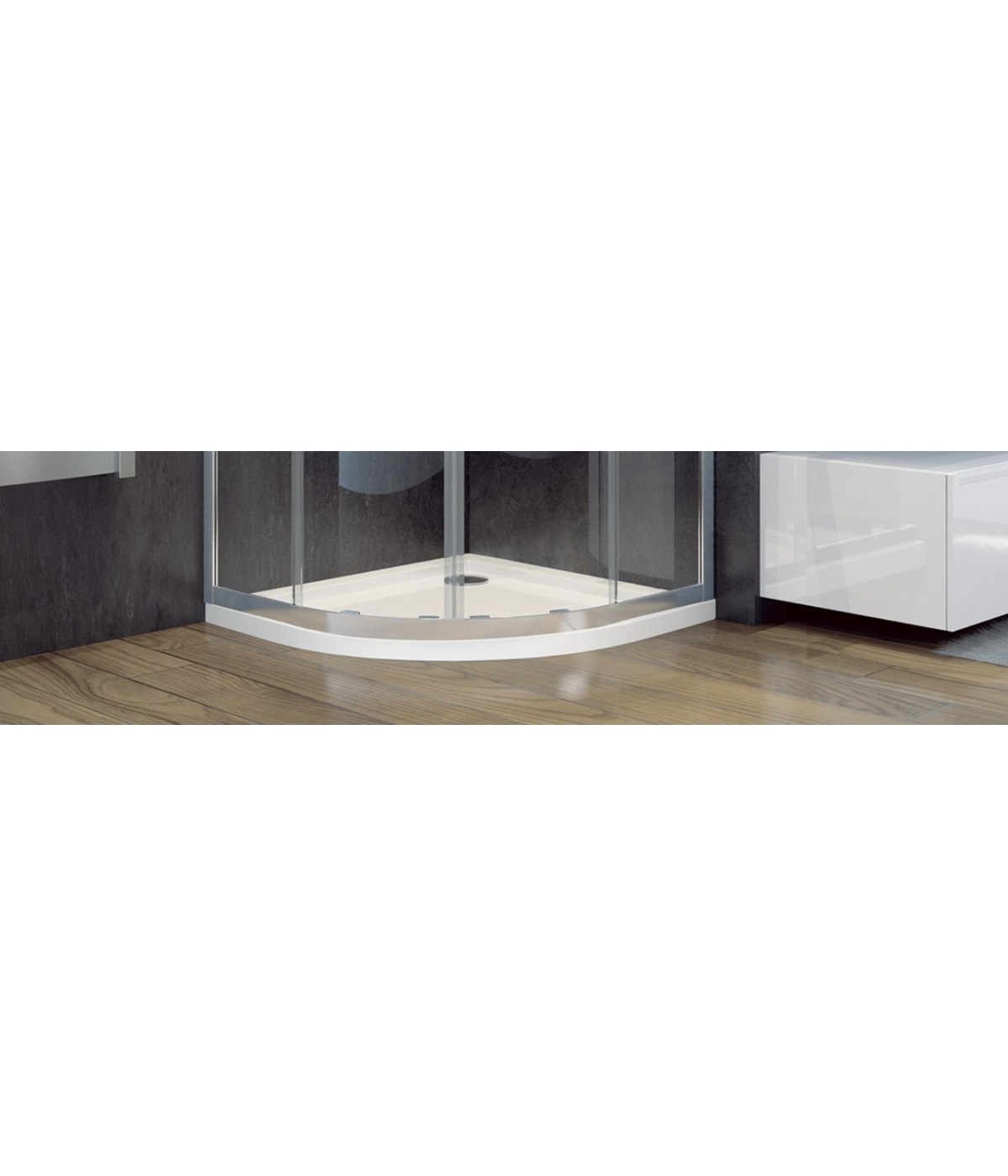 Duschkabine Duschwanne Transparentes Glas 90x90 185cm Halbrund