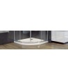 Duschkabine Duschwanne Transparentes Glas 90x90 185cm Halbrund