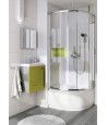 Duschkabine Duschwanne Transparentes Glas 90x90 185cm Halbrund