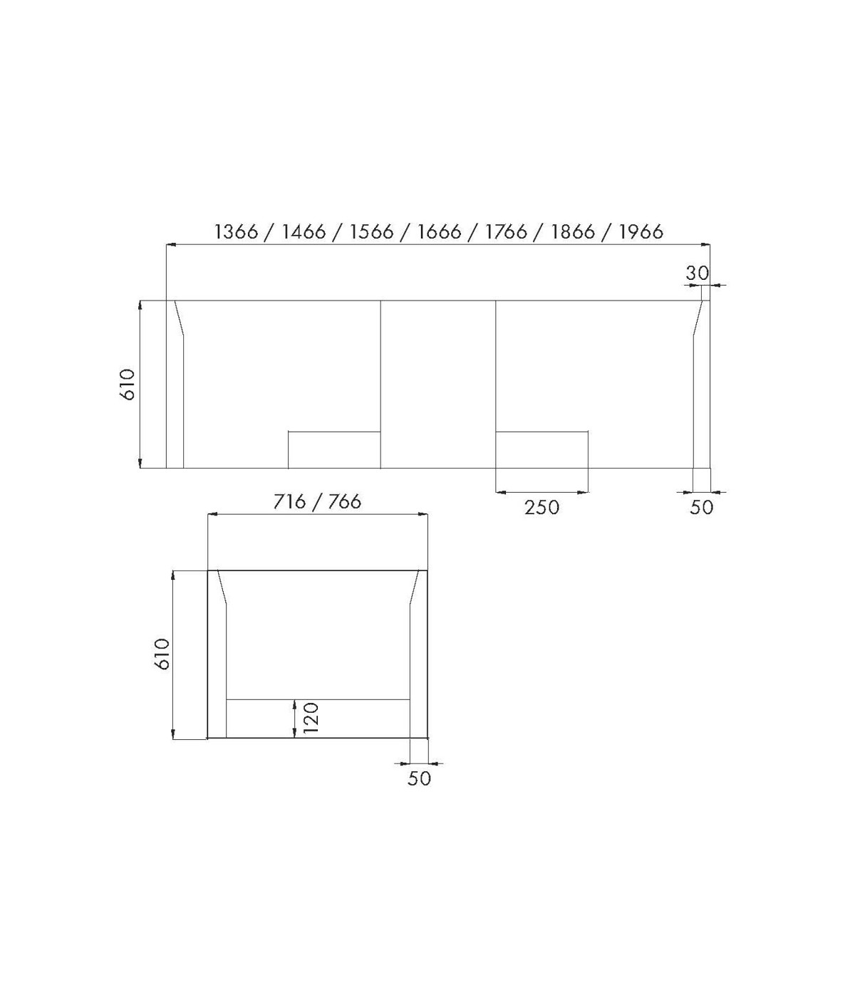 Styroporträger Wannenträger für Badewanne 160-200x80 1.032