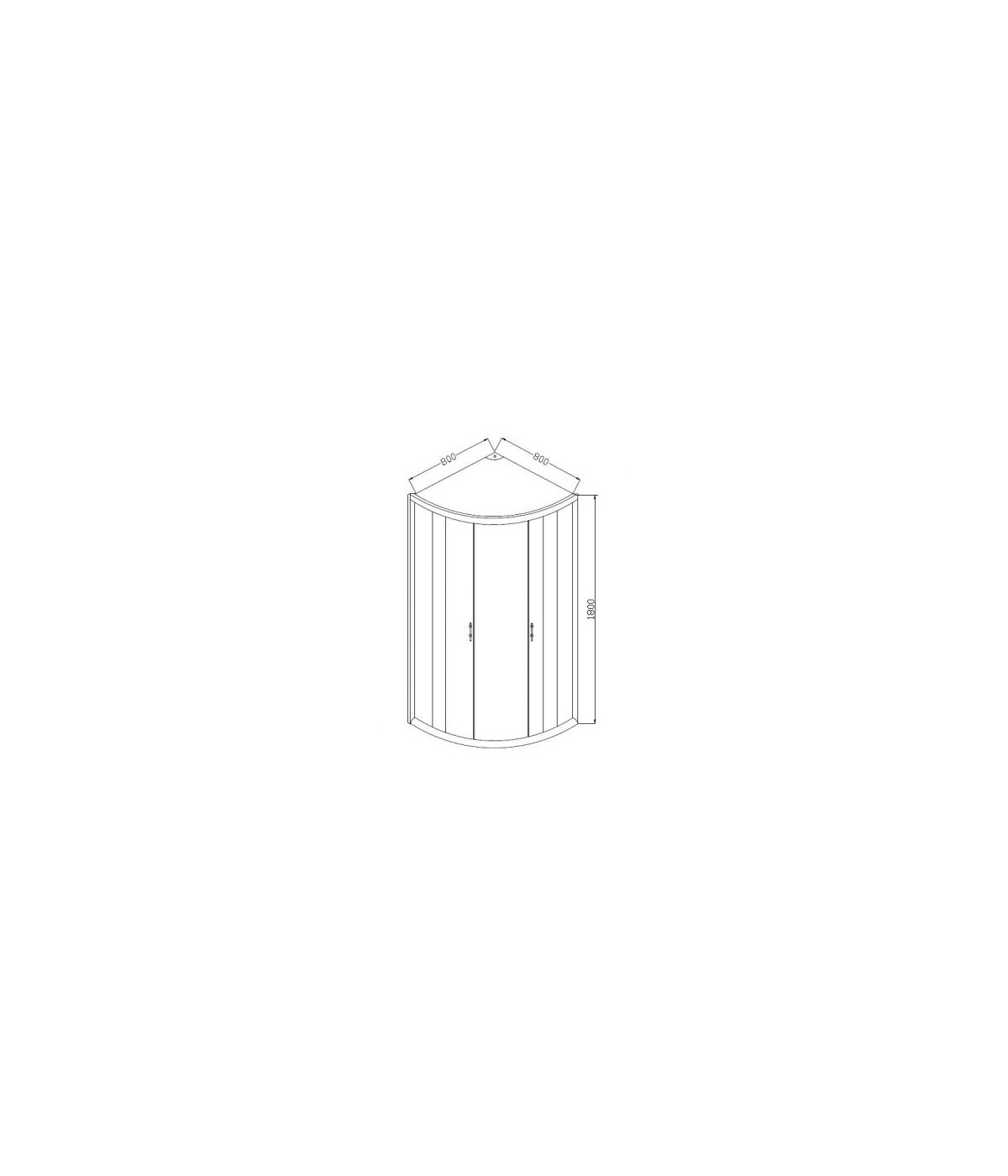 Duschkabine MARBELLA Gefrorenes Glas 80x80 180cm Halbrund