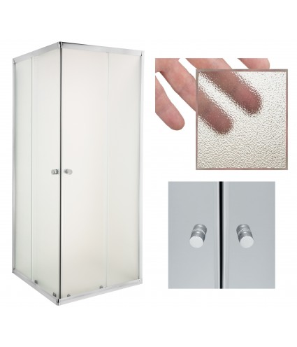 Duschkabine PARLA Gefrorenes Glas 80x80 180cm Quadratisch