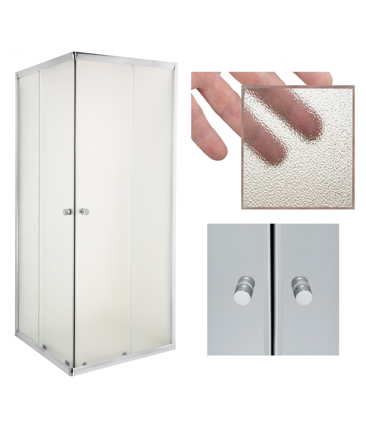 Duschkabine PARLA Gefrorenes Glas 90x90 180cm Quadratisch