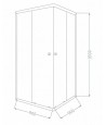 Duschkabine PARLA Gefrorenes Glas 90x90 180cm Quadratisch