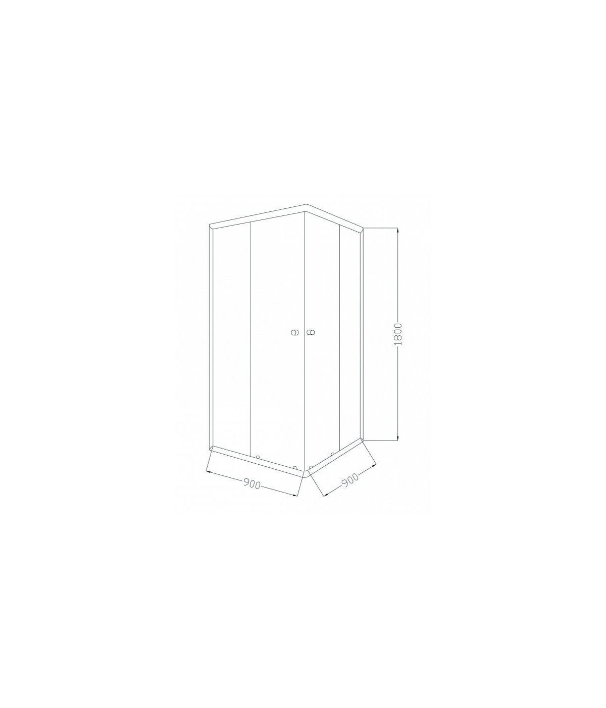 Duschkabine PARLA Transparentes Glas 90x90 180cm Quadratisch