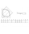 Duschwanne und Duschkabine VITORIA Transparentes Glas 80x80 180cm Halbrund mit Ablaufgarnitur