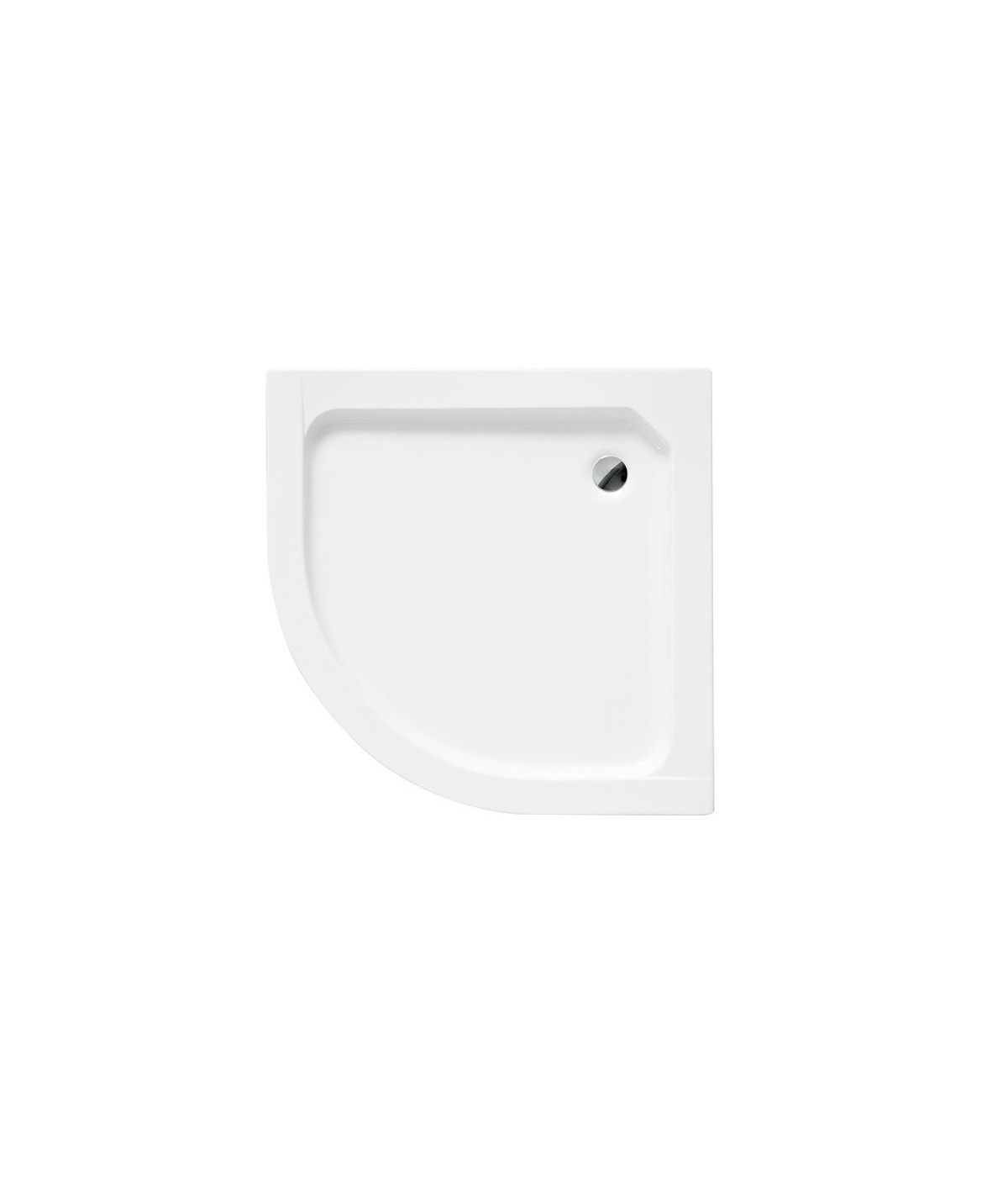 Duschwanne und Duschkabine MARBELLA Gefrorenes Glas 90x90 180cm Halbrund mit Ablaufgarnitur