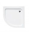 Duschwanne und Duschkabine MARBELLA Gefrorenes Glas 90x90 180cm Halbrund mit Ablaufgarnitur