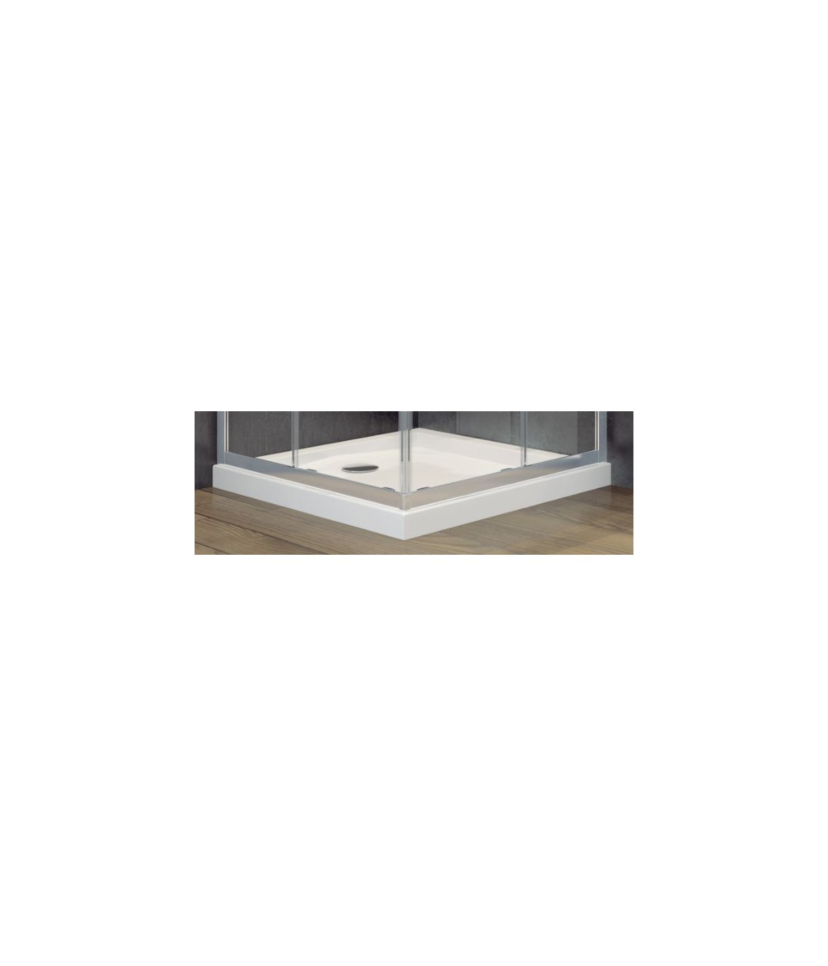 Duschwanne und Duschkabine PARLA Gefrorenes Glas 90x90 180cm Quadratisch mit Ablaufgarnitur