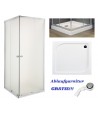 Duschwanne und Duschkabine PARLA Gefrorenes Glas 90x90 180cm Quadratisch mit Ablaufgarnitur