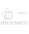 Duschwanne und Duschkabine PARLA Gefrorenes Glas 90x90 180cm Quadratisch mit Ablaufgarnitur