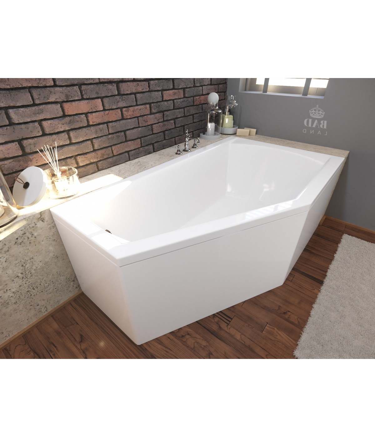 ECKBADEWANNE 160x90 RECHTS SELENA Ablaufgarnitur + Füße GRATIS !