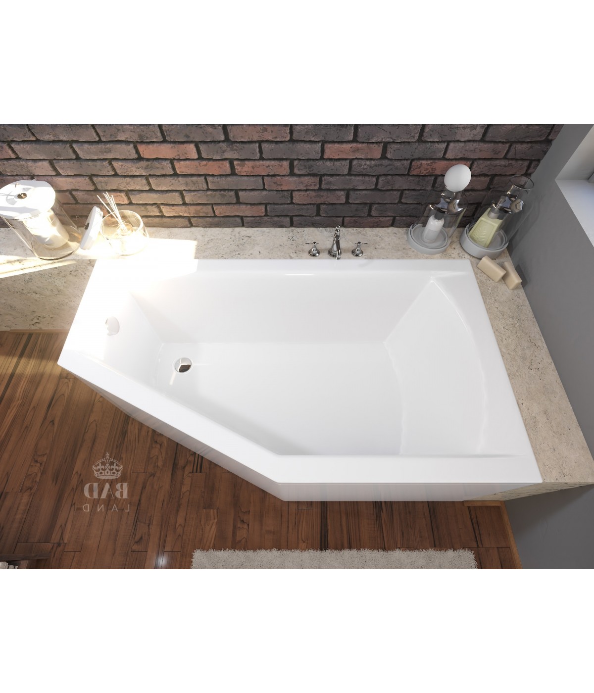 ECKBADEWANNE 160x90 RECHTS SELENA Ablaufgarnitur + Füße GRATIS !