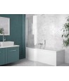 BADEWANNE ECKWANNE 150x70 LINKS INSPIRO GLASABTRENNUNG Ablaufgarnitur + Füße GRATIS !