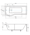 BADEWANNE ECKWANNE 160x70 LINKS INSPIRO GLASABTRENNUNG Ablaufgarnitur + Füße GRATIS !