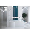 BADEWANNE ECKWANNE 160x70 RECHTS INSPIRO GLASABTRENNUNG Ablaufgarnitur + Füße GRATIS !