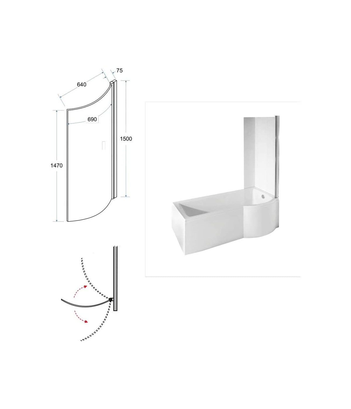 BADEWANNE ECKWANNE 160x70 RECHTS INSPIRO GLASABTRENNUNG Ablaufgarnitur + Füße GRATIS !