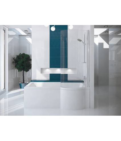 BADEWANNE ECKWANNE 170x70 RECHTS INSPIRO GLASABTRENNUNG Ablaufgarnitur + Füße GRATIS !