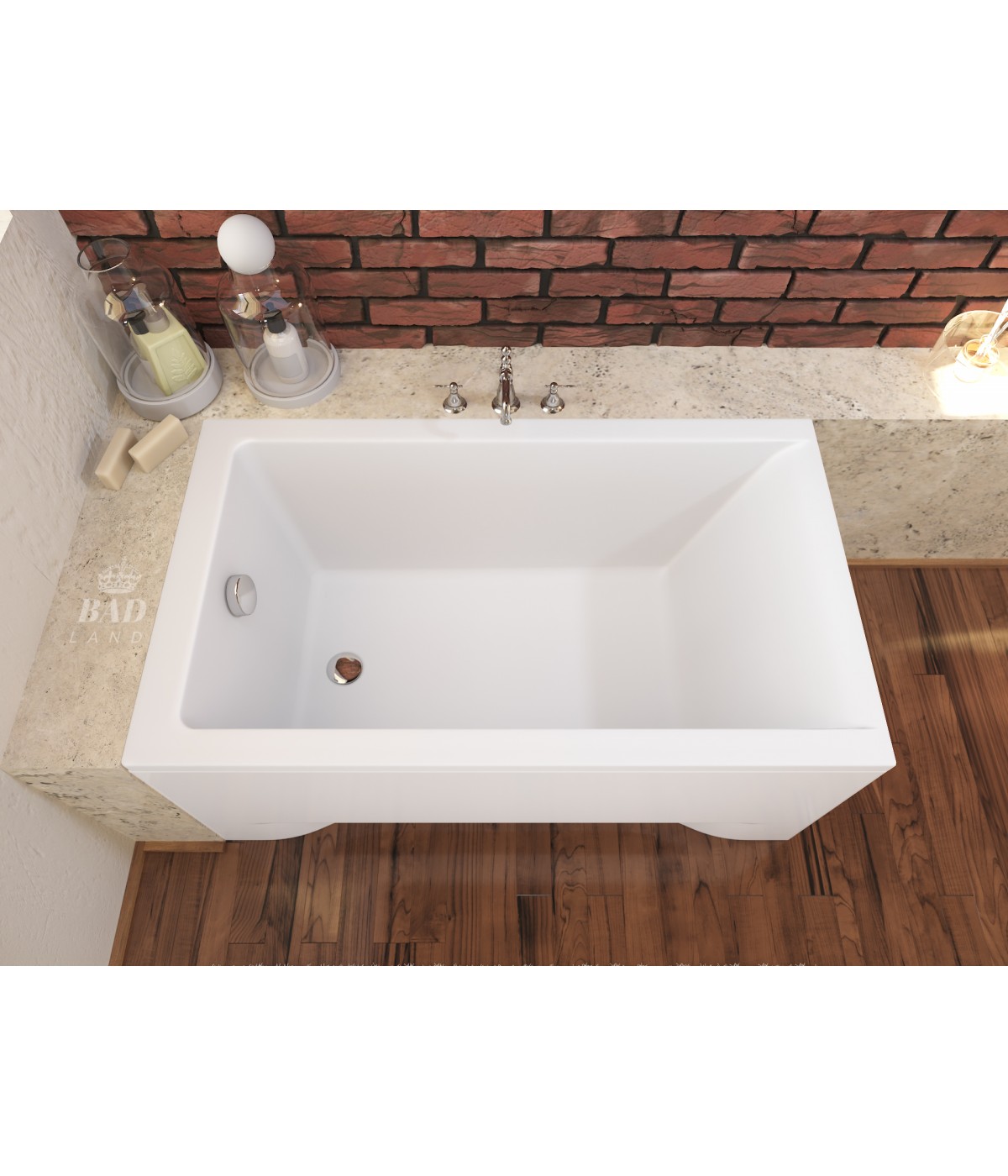 RECHTECK BADEWANNE 100x70 CAPRI Ablaufgarnitur + Füße GRATIS !