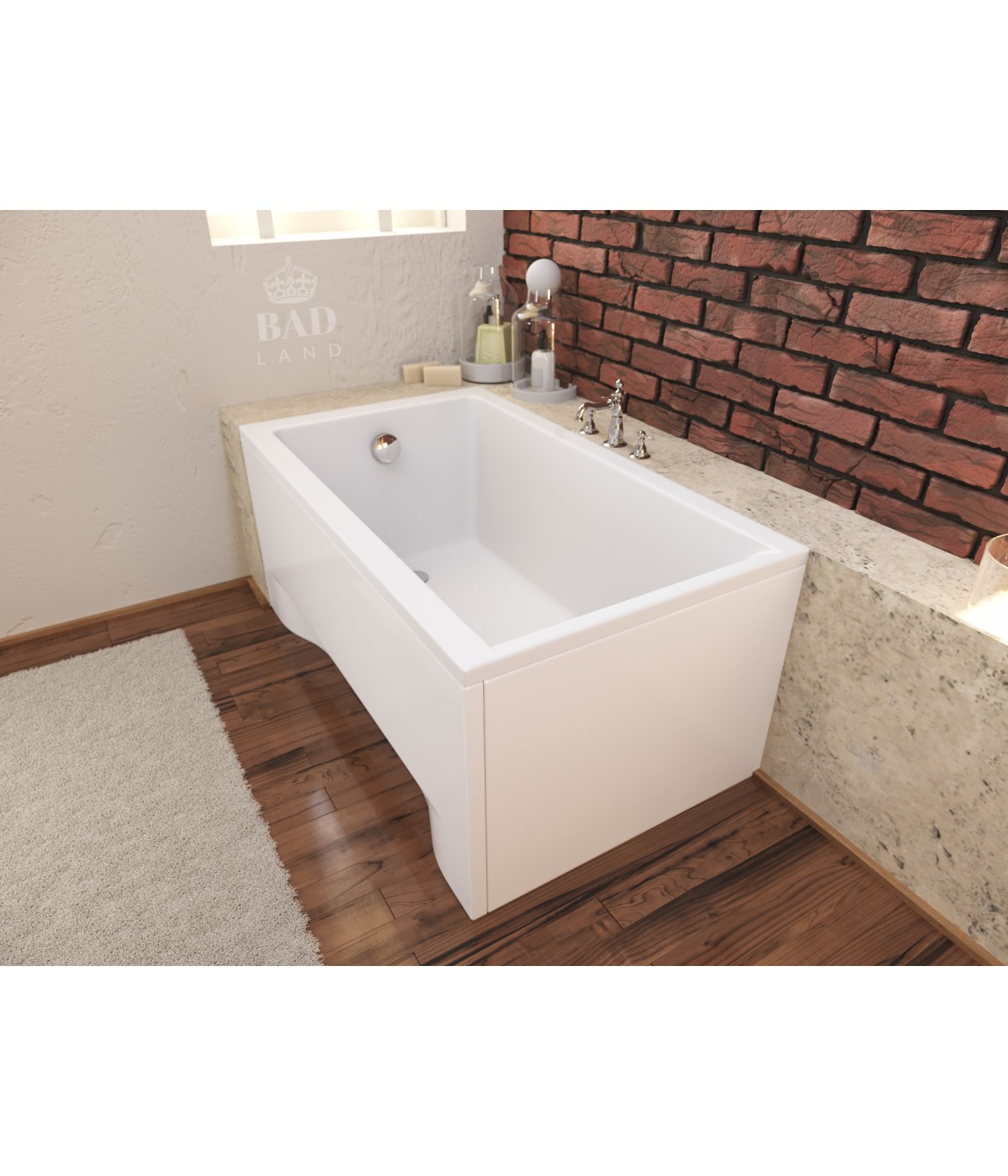 RECHTECK BADEWANNE 100x70 CAPRI Ablaufgarnitur + Füße GRATIS !