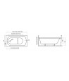RECHTECK BADEWANNE 150x70 CLASSIC Ablaufgarnitur + Füße GRATIS !