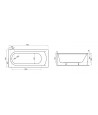 RECHTECK BADEWANNE 180x80 CLASSIC Ablaufgarnitur + Füße GRATIS !