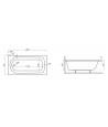 RECHTECK BADEWANNE SLIM 150x75 CLASSIC Ablaufgarnitur + Füße GRATIS !