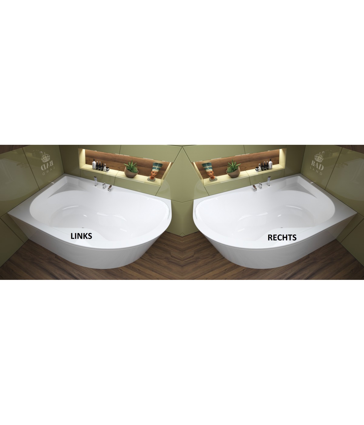 ECKBADEWANNE 170x110 LINKS DORA Ablaufgarnitur + Füße GRATIS !