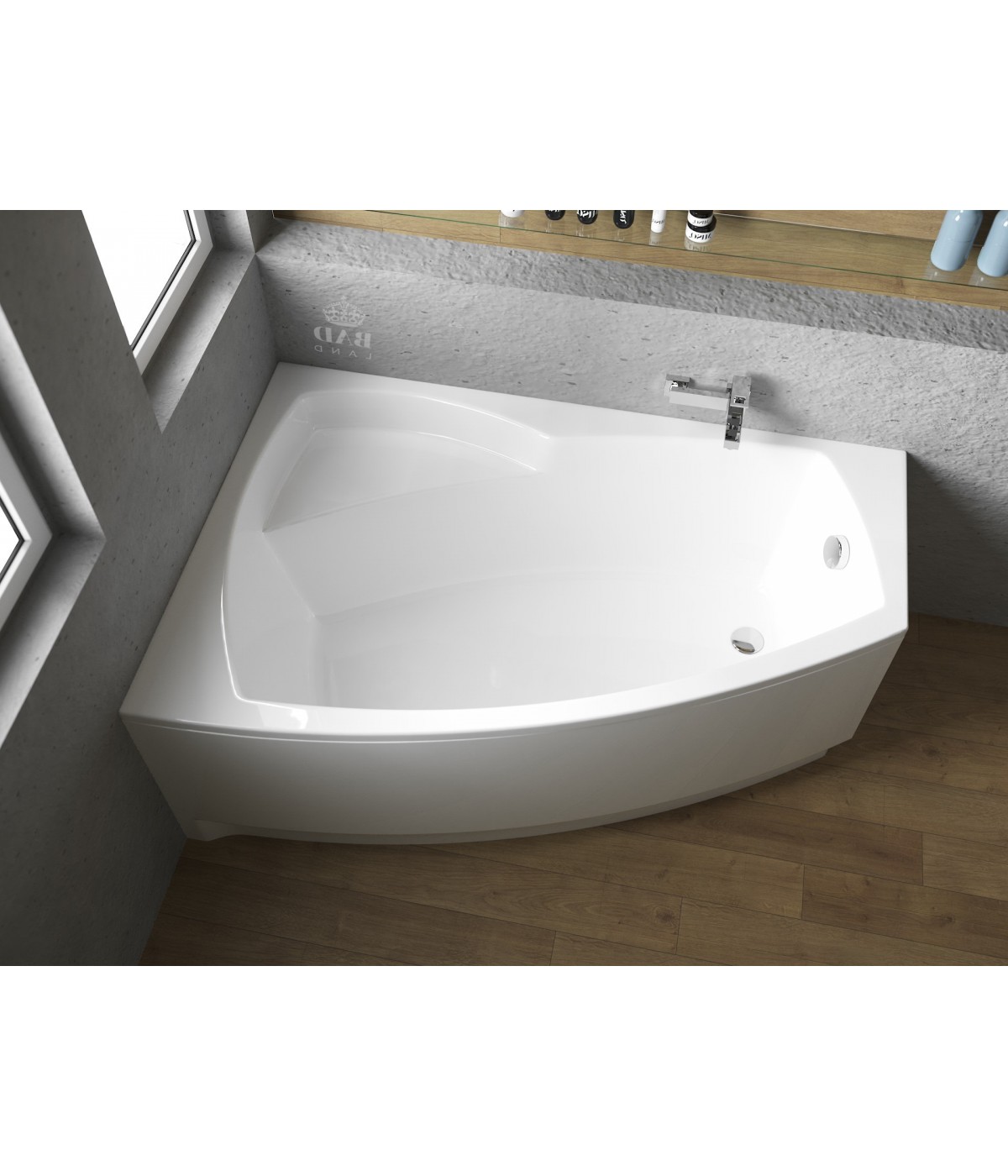 ECKBADEWANNE 140x80 LINKS FRIDAS Ablaufgarnitur + Füße GRATIS !