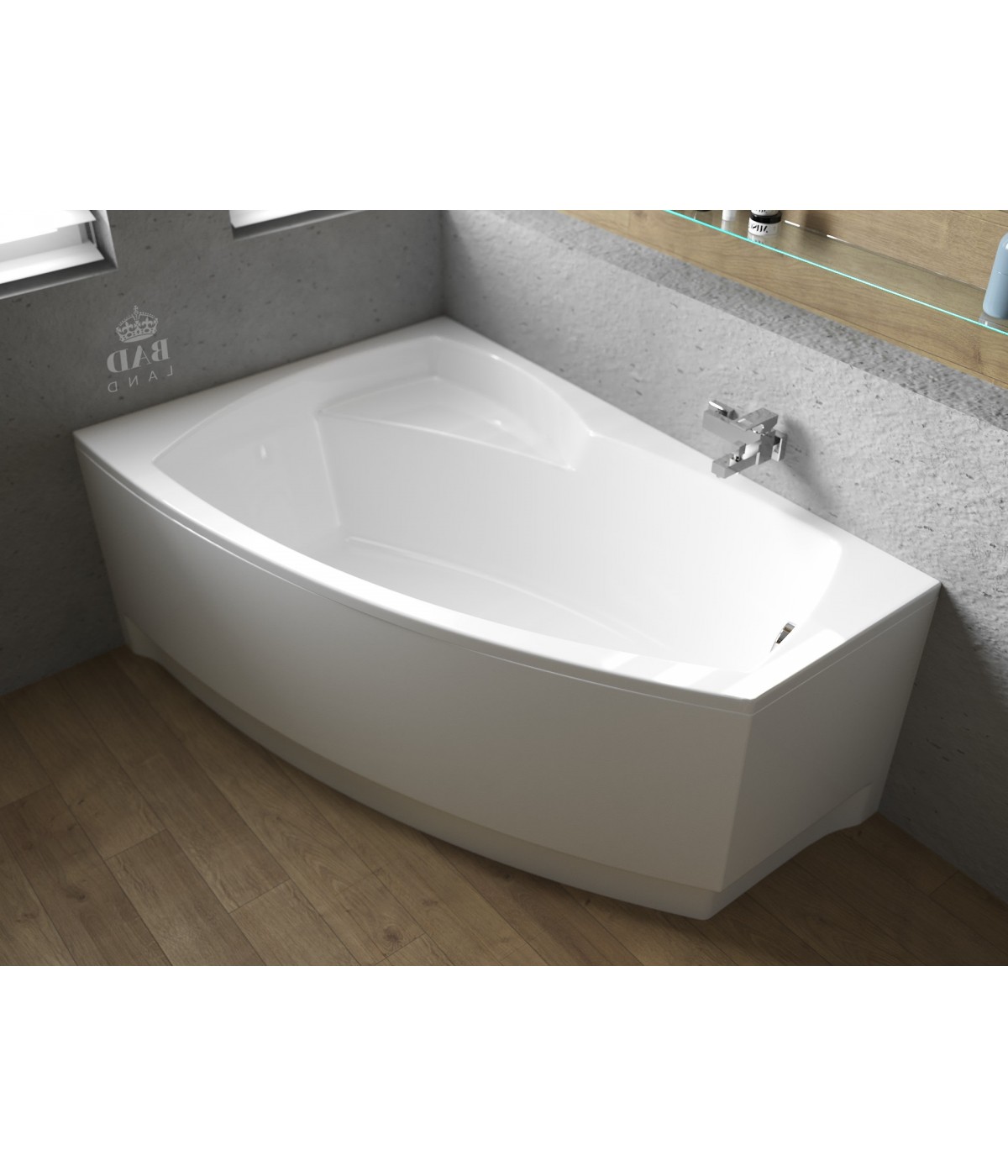 ECKBADEWANNE 150x90 LINKS FRIDAS Ablaufgarnitur + Füße GRATIS !