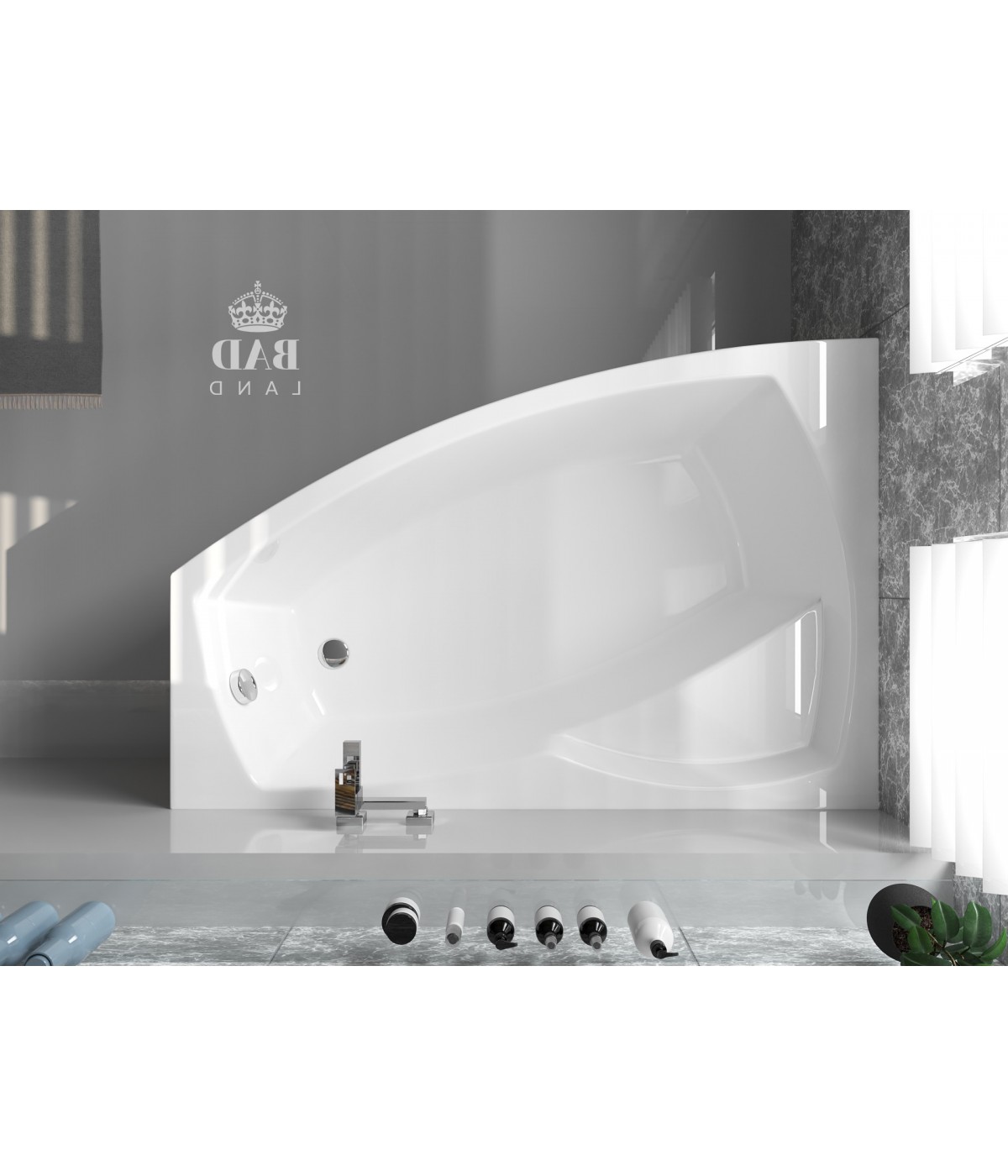 ECKBADEWANNE 150x90 LINKS FRIDAS Ablaufgarnitur + Füße GRATIS !