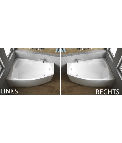 ECKBADEWANNE 150x90 LINKS FRIDAS Ablaufgarnitur + Füße GRATIS !
