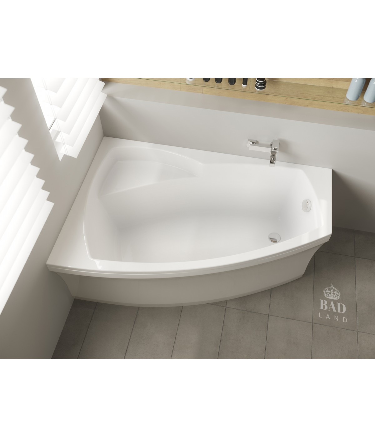 ECKBADEWANNE 160x105 LINKS FRIDAS Ablaufgarnitur + Füße GRATIS !