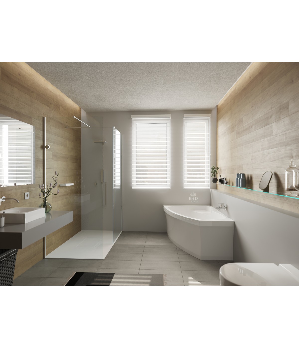 ECKBADEWANNE 160x105 LINKS FRIDAS Ablaufgarnitur + Füße GRATIS !