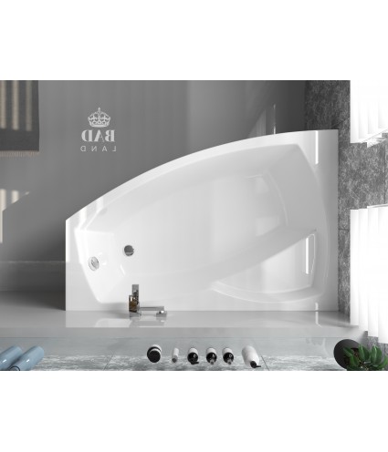 ECKBADEWANNE 160x105 LINKS FRIDAS Ablaufgarnitur + Füße GRATIS !