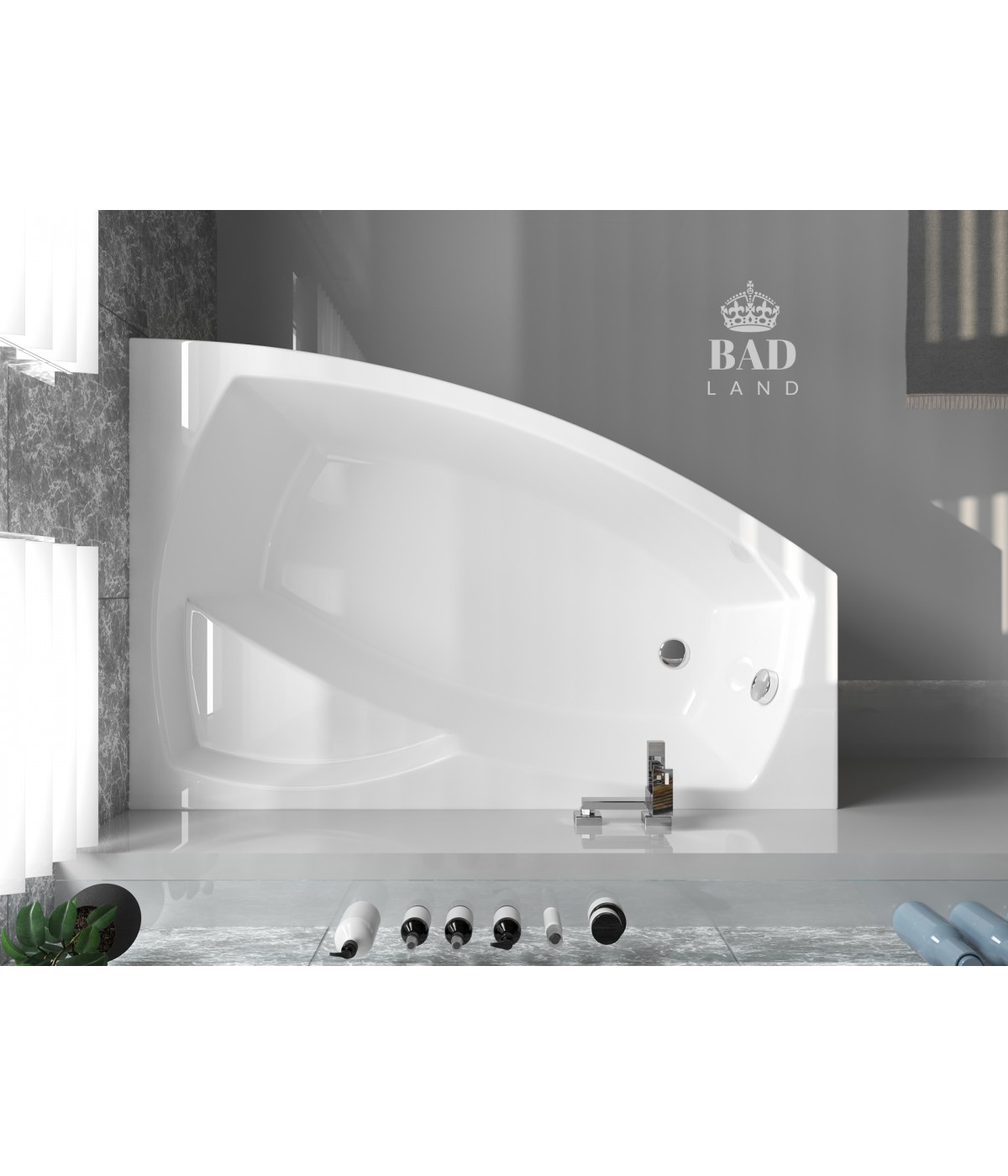 ECKBADEWANNE 140x80 RECHTS FRIDAS Ablaufgarnitur + Füße GRATIS !